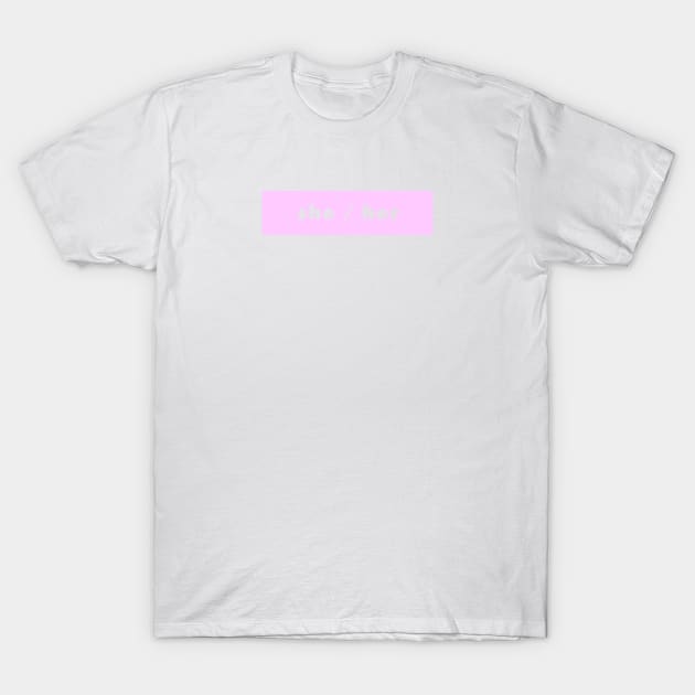 she / her - pink T-Shirt by banditotees